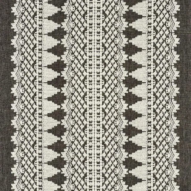 Contemporary Sample - Schumacher Wentworth Embroidery Fabric in Carbon For Sale - Image 3 of 3