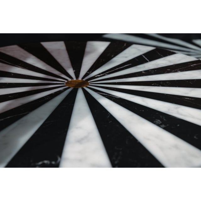 Contemporary New Modern Side Table in White and Black Marble Creator Jacopo Simonetti For Sale - Image 3 of 8