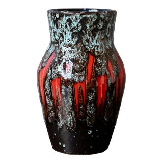 549-18 Vase with Red Scratches from Scheurich, 1960s For Sale