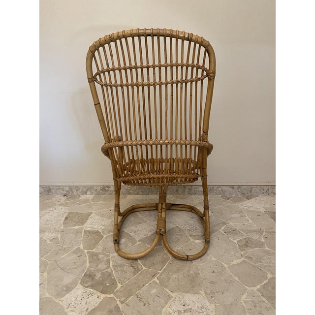 Tan Wicker Armchairs attributed to Tito Agnoli, Italy, 1960s, Set of 3 For Sale - Image 8 of 11