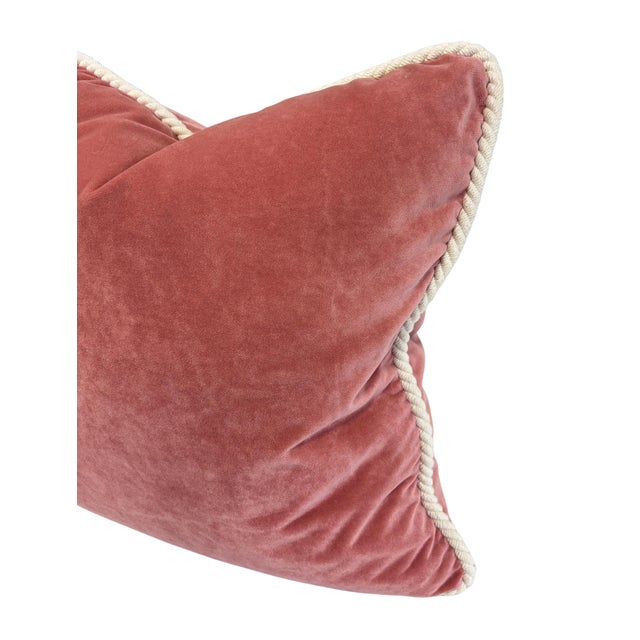 Designer Rose Velvet Pillows - A Pair For Sale - Image 4 of 5
