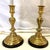 Antique French Art Nouveau Embossed Brass Candlestick Lamps- A Pair For Sale - Image 9 of 18