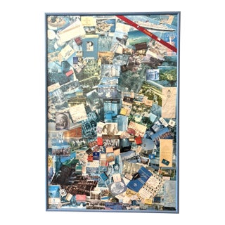 Vintage 1970s European Grand Tour Travel Ephemera Collage Mix Media Art For Sale