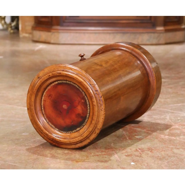 Wood 19th Century French Louis Philippe Walnut Somno Table With Leather Top For Sale - Image 7 of 9