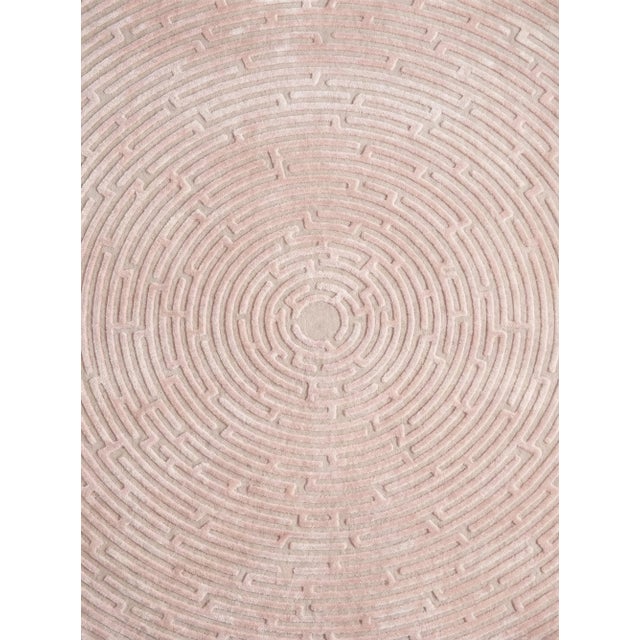 Contemporary Amiens Hand-Tufted Maze Rug, Peony Pink, 9x12 For Sale - Image 3 of 3