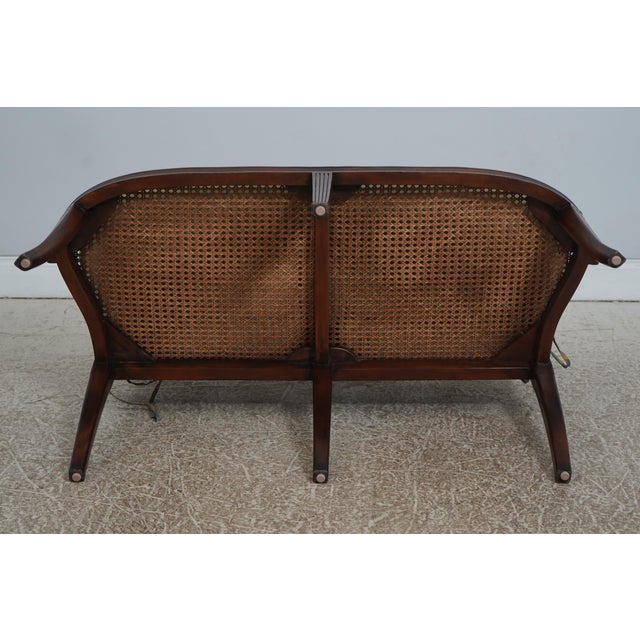 Theodore Alexander Mahogany Regency Cane Seat Settee For Sale - Image 18 of 18