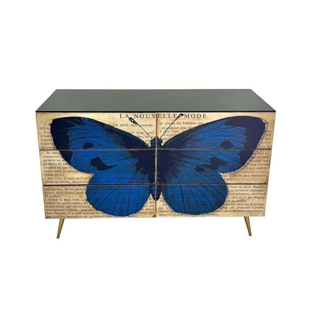Mid Century Art Deco Style Italian Handcrafted Pop Art Six-Drawer Chest Cabinet For Sale - Image 11 of 11