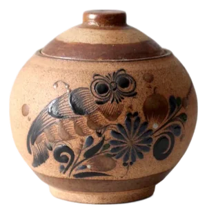 Mid-Century Mexican Tonala Style Pottery Jar