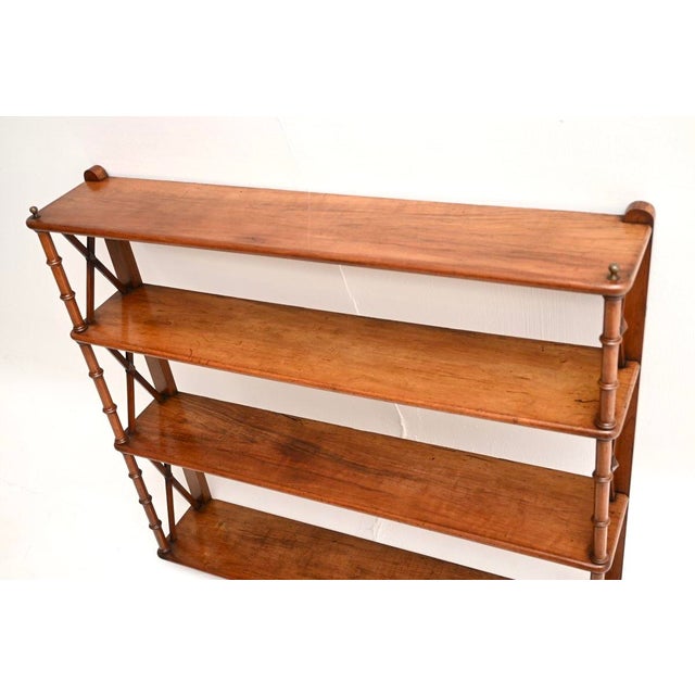 Wood Antique Georgian Wall Mounting Bookcase in Walnut, 1800 For Sale - Image 7 of 11
