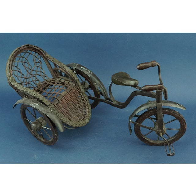 Large 19th Century Handmade Iron and Wicker Sidecar For Sale - Image 10 of 18