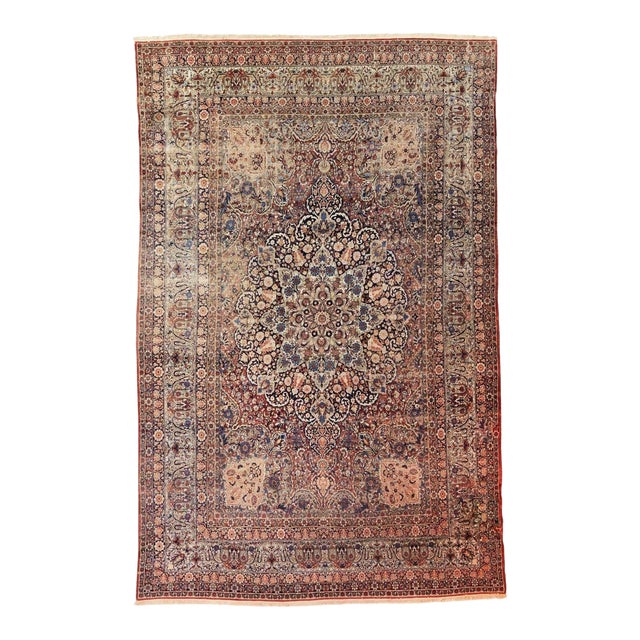 1900s Antique Persian Kerman Lavar Rug- 12′ × 17′10″ For Sale