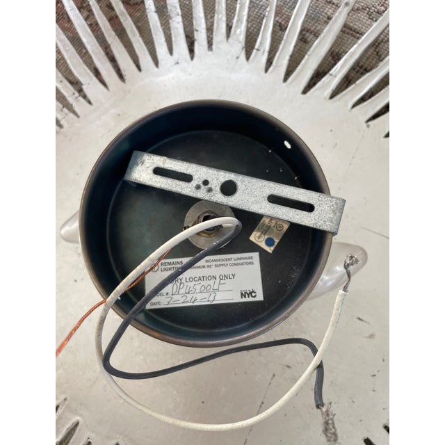 Remains Lighting Remains Lighting Mid-Century Modern Rare Tony Duquette Aurora Leaf Ceiling Light in Silver For Sale - Image 4 of 4