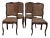 1920s French Louis XV Style Set of Four (4) Cane Back Dining Chairs For Sale