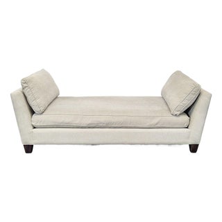 Crate & Barrel Marlow Modern Beige Chaise Lounge Sofa With Removable Cushions For Sale