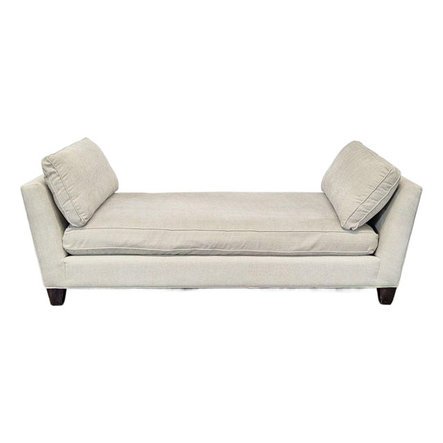 Crate & Barrel Marlow Modern Beige Chaise Lounge Sofa With Removable Cushions For Sale