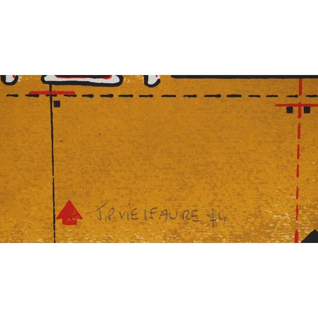 Modern Jean-Pierre Vielfaure, Robot on a Blue Background, 1974, Lithograph For Sale - Image 3 of 8