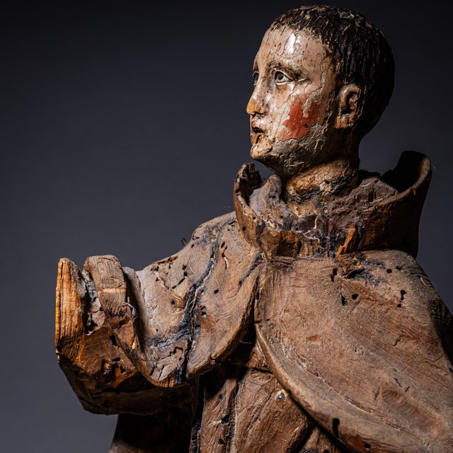 Unknown, Wooden Sculpture of Saint Francis of Assisi, 1800s, Wood For Sale - Image 6 of 7