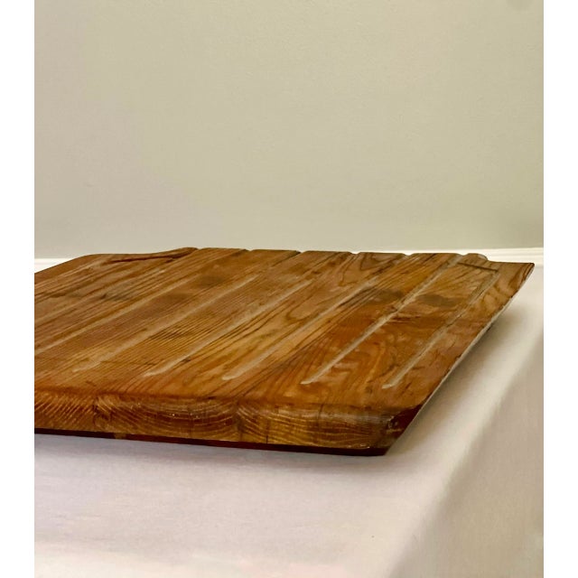 Wood 19th Century Primitive Large Hand-Crafted Solid Oak Drain Board For Sale - Image 7 of 12
