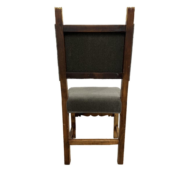 19th Century Spanish Baroque Giltwood & Mohair Upholstered Side Chair For Sale In Boston - Image 6 of 9