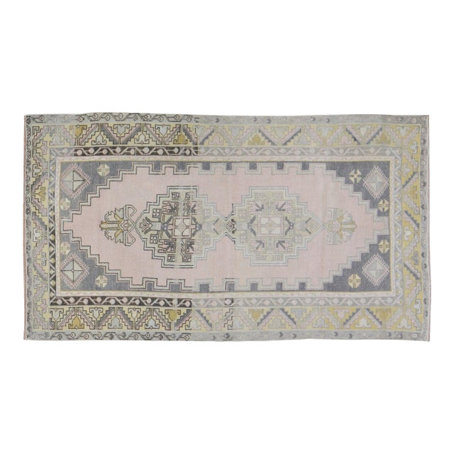 Vintage Turkish Anatolian Hand Knotted Wool Rug, 4x7'2 For Sale