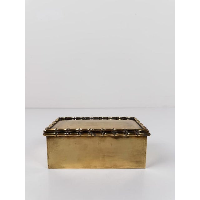 Metal Mid-Century Modern Brass Faux Bamboo Box attributed to Maison Baguès, 1970s For Sale - Image 7 of 18