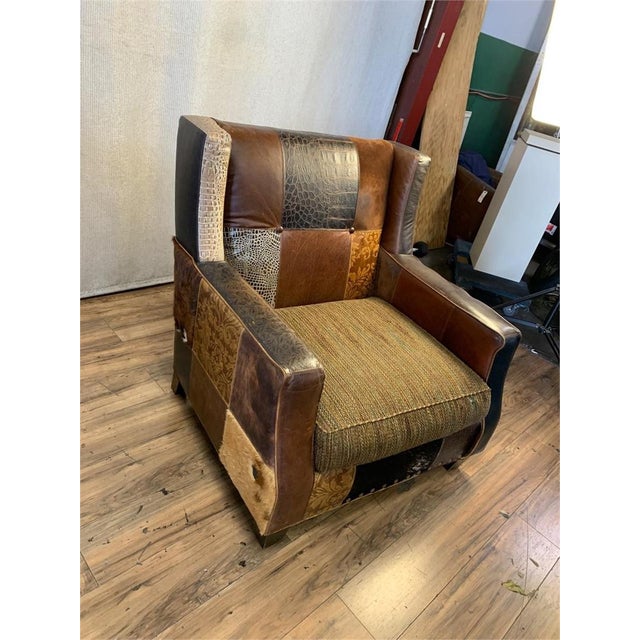 Paul Robert Mixed Fabric and Leather Sofa & Chair For Sale - Image 9 of 16
