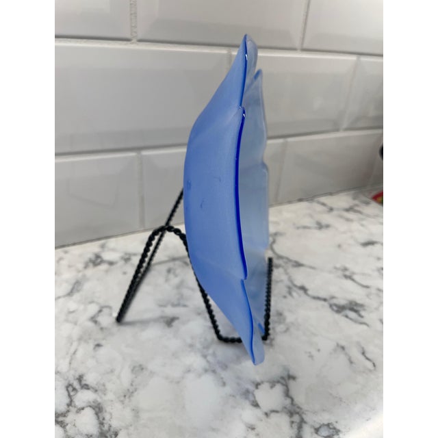 Vintage Pastel Colored Frosted Glass Flower Shaped Bowls- Set of 6 For Sale In Atlanta - Image 6 of 8