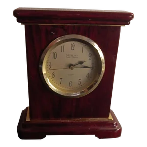 Vintage Danbury Burlwood Mahogany Finish Mantle or Desk Clock