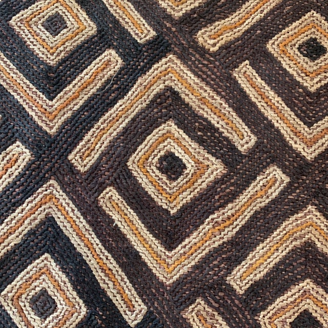 Mid 20th Century Mid 20th Century Mounted African Kuba Cloth Textile Panel For Sale - Image 5 of 8
