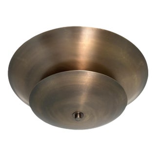Minimalist Antique Brass Flush Mount Ceiling Light – Modern Dome Light Fixture For Sale