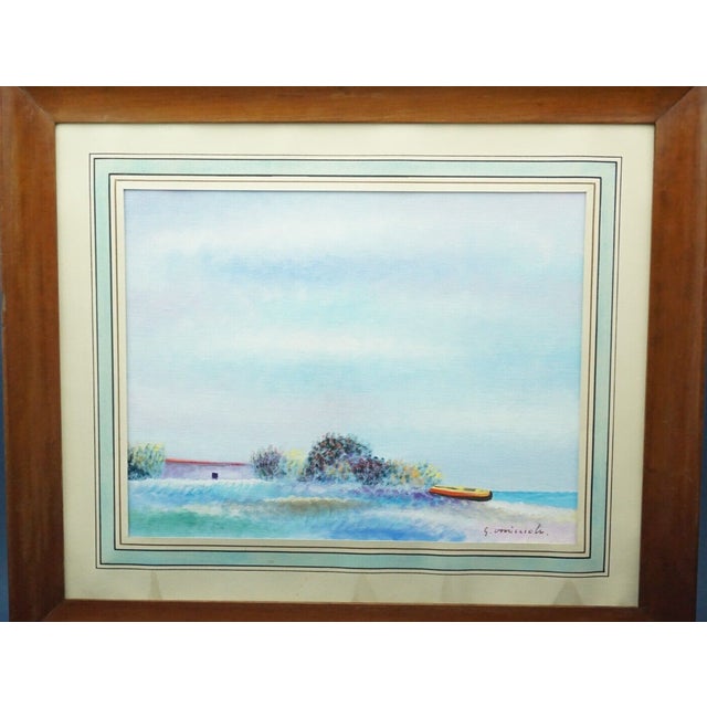 Giovanni Omiccioli, Fregene Fishing Village, 20th Century, Oil Painting on Cardboard For Sale - Image 14 of 14