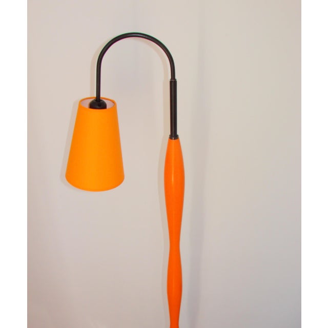 Postmodern Orange Floor Lamp, 1990s, in Very Good conditions. Designed 1990 to 1999 European Plug (up to 250V).The wiring...