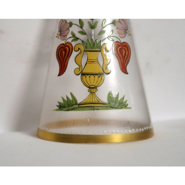 19th Century German Blown Glass Wedding Cup - Exquisite Flowers in an Urn, and Loving Wish! Attributed to Fritz Heckert (German 1837 - 1887). For Sale - Image 13 of 16