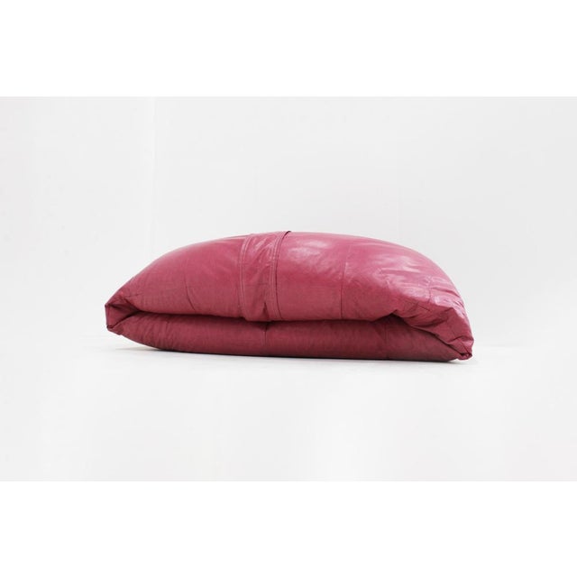Vintage Croissant Sofa in Pink Leather by Raphael Raffel, 1970 For Sale - Image 3 of 10
