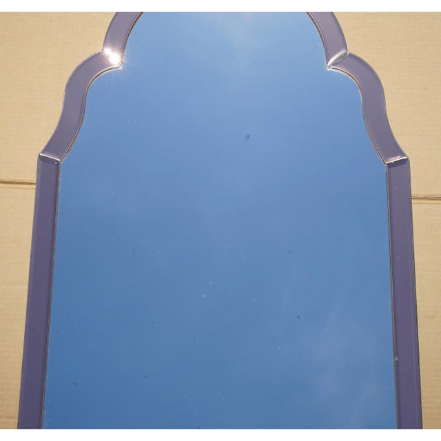 Vintage Venetian Art Deco Style Peach Foxed Bevelled Glass Mirror For Sale - Image 6 of 13