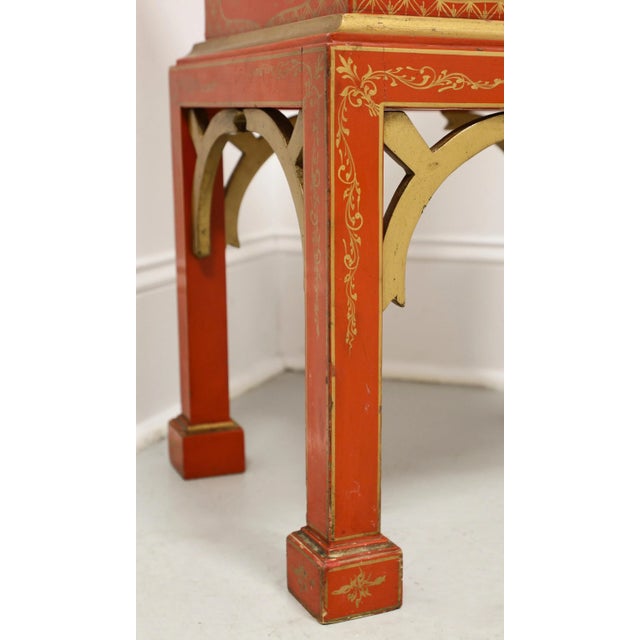 Late 20th Century Red & Gold Paint Decorated Asian Box on Stand For Sale - Image 9 of 12