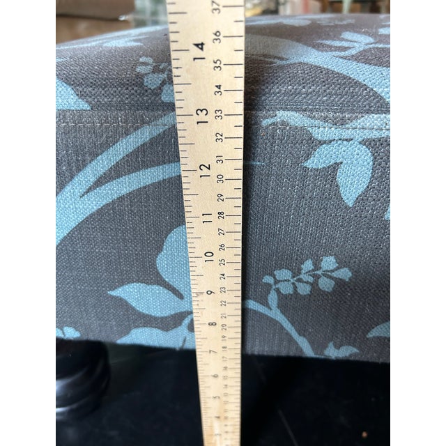 Transitional Large Vintage Upholstered Ottoman For Sale - Image 3 of 5