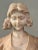 Antique Art Nouveau Hand Carved Alabaster Bust of a Young Woman With Marble Stand For Sale In Philadelphia - Image 6 of 10