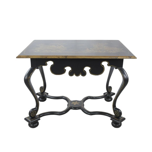 Chinoiserie Vintage Hand-Painted Chinoiserie ElegantSide Table For Sale - Image 3 of 9