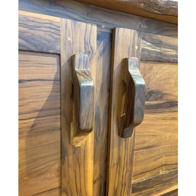 Tan Brutalist Sideboard in Olive Wood, 1952 For Sale - Image 8 of 10