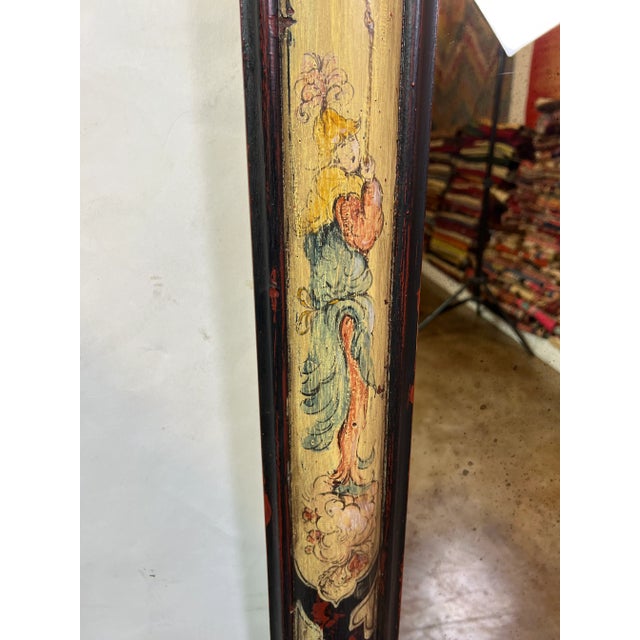 1990s Italian Hand Painted Rectangular Wooden Mirror For Sale - Image 4 of 12