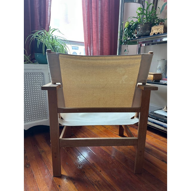 Minimalism 1980s Canvas Sling Safari Lounge Chair For Sale - Image 3 of 8