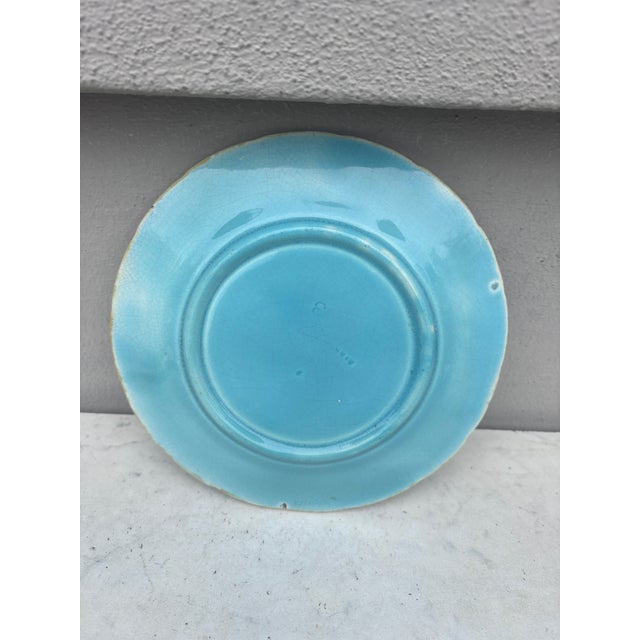 French Country Majolica Chesnut Leaf Plate Sarreguemines, Circa 1890 For Sale - Image 3 of 3