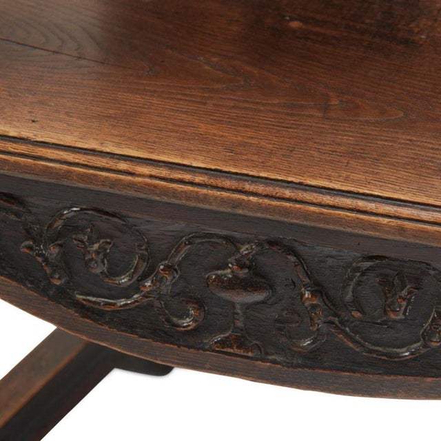 Brown 17th Century French Renaissance Oak Caquetoire For Sale - Image 8 of 8