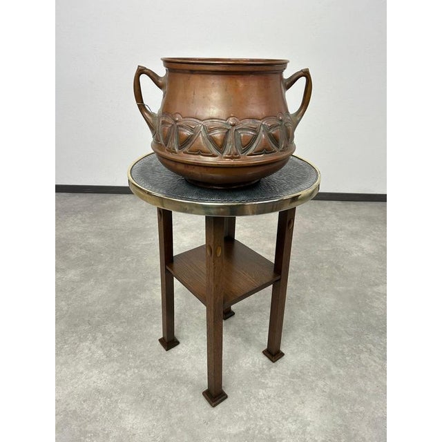 Jugendstil side table, professionally stained and repolished.
