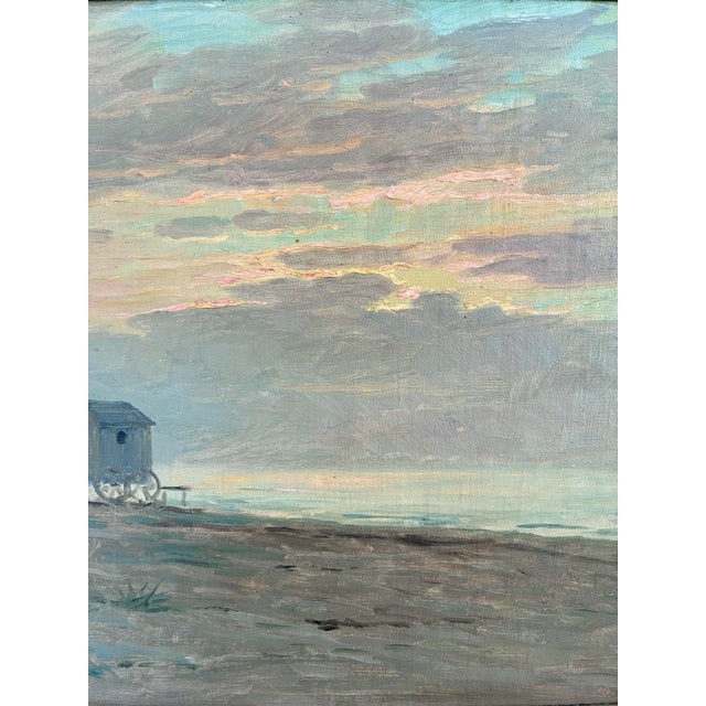 Vintage Original Seascape Oil Painting, Signed Beachside Art For Sale - Image 10 of 14