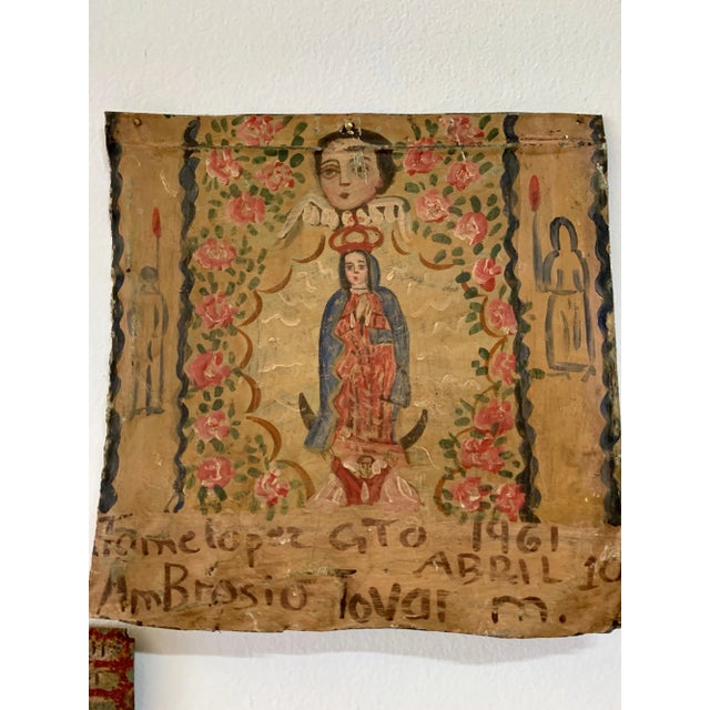 Mid 20th Century Collection of Mexican Prayer Plaques "Retablos Ex-Votos" from 1950s and 1960s For Sale - Image 5 of 12