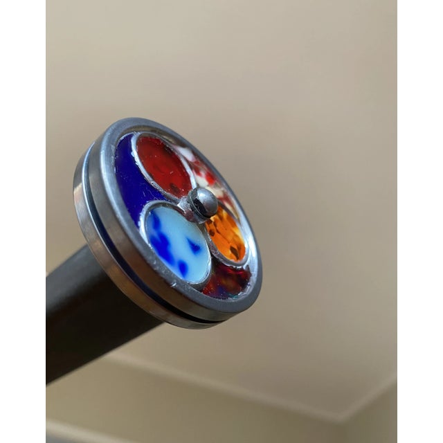 Antique Metal & Stained Glass Kaleidoscope For Sale - Image 4 of 10