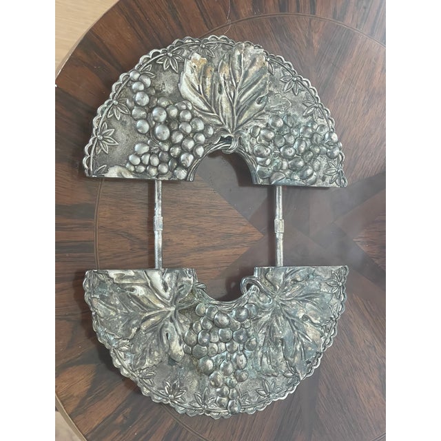 1930s Goldinger Silvered Trivet and Napkin Stand Ornate For Sale In Miami - Image 6 of 6