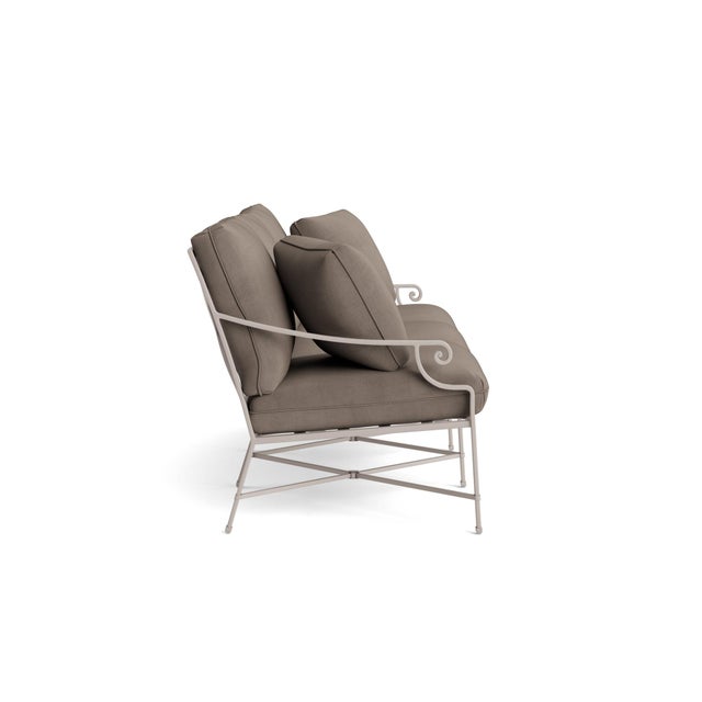 Contemporary Brown Jordan Venetian Sofa, Dove frame with Fusion Taupe fabric For Sale - Image 3 of 11